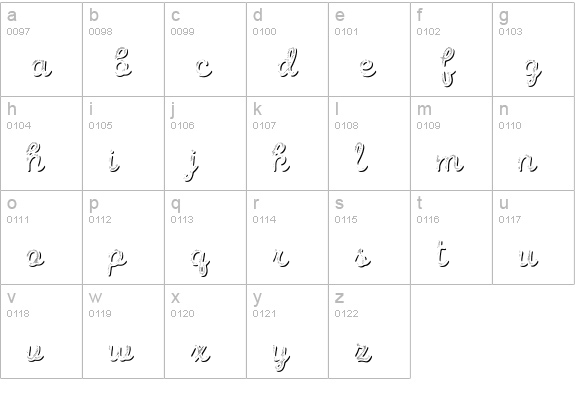 Intro Script R L Shade lowercase a-z preview