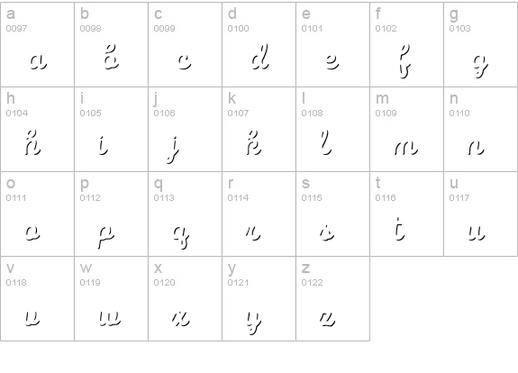 Intro Script R Shade lowercase a-z preview