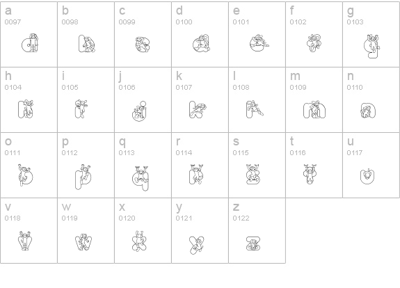 Inu-mix lowercase a-z preview