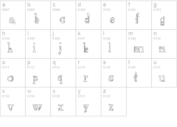 InvacuoBones lowercase a-z preview
