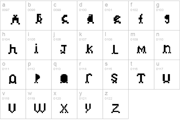 invader lowercase a-z preview