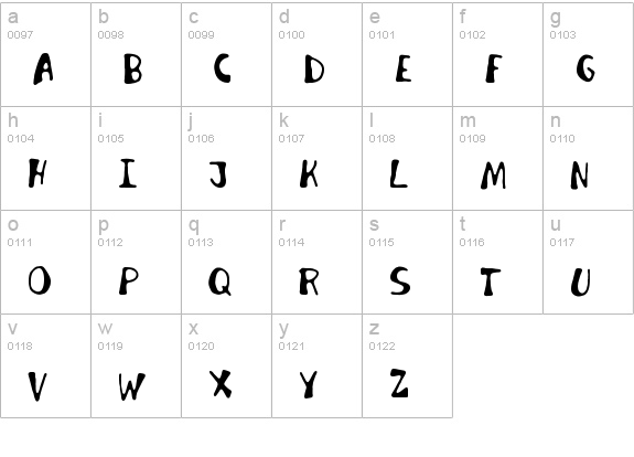 Invader Candy lowercase a-z preview