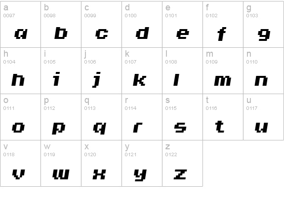Invasion2000 lowercase a-z preview