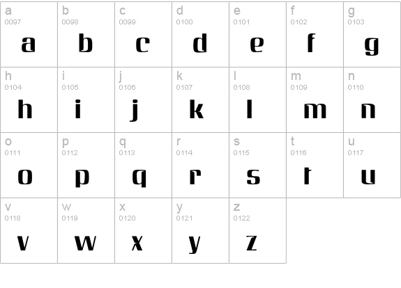 Inverserif-Normal lowercase a-z preview