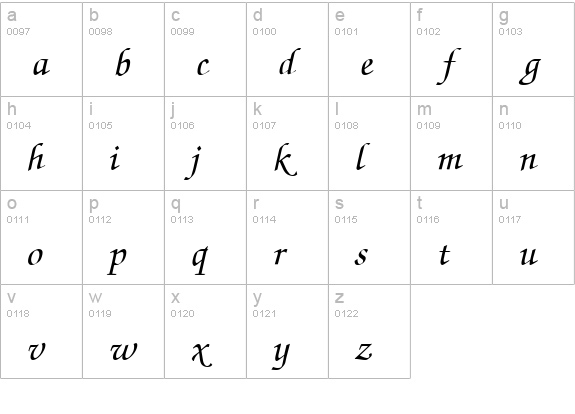 Invitation Regular lowercase a-z preview