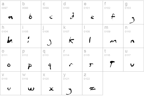 InXanthumGum lowercase a-z preview