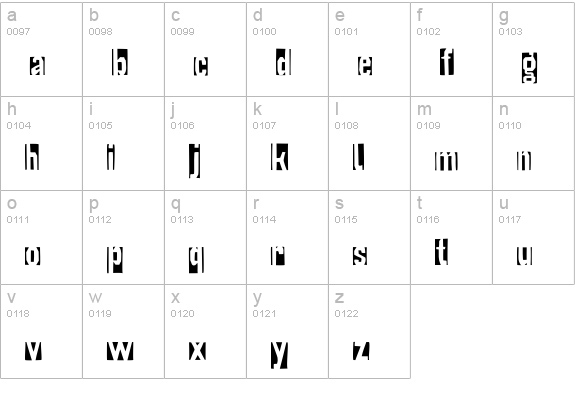 Iodine-Negative lowercase a-z preview