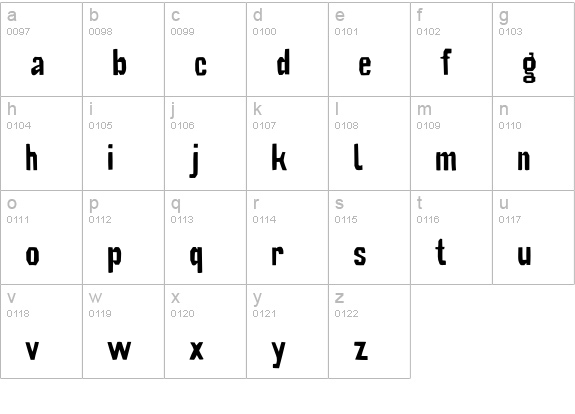 Iodine-Regular lowercase a-z preview