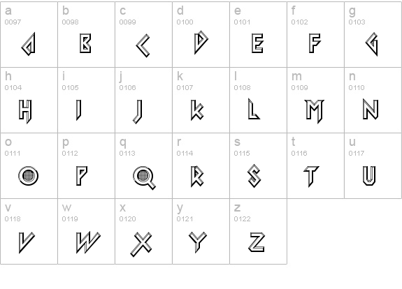 Iomanoid lowercase a-z preview