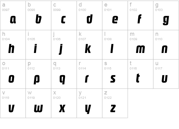 Ipasadena Bold lowercase a-z preview