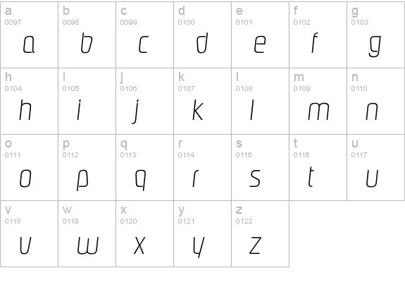 Ipasadena Xlight lowercase a-z preview