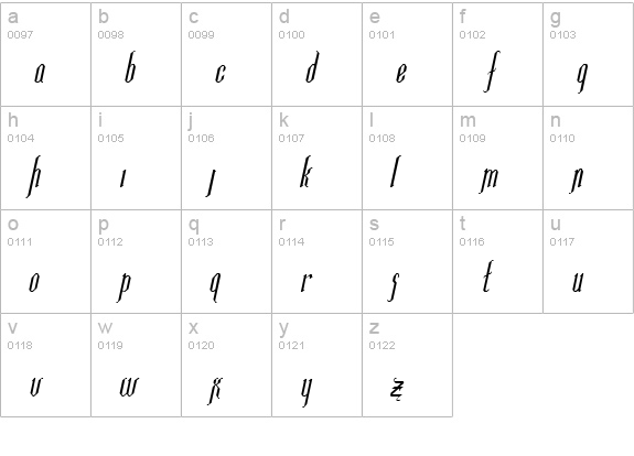 Ipswich Italic lowercase a-z preview