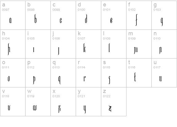 IpswichCondensed Normal lowercase a-z preview