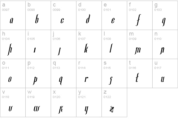 IpswichExtended Bold Italic lowercase a-z preview