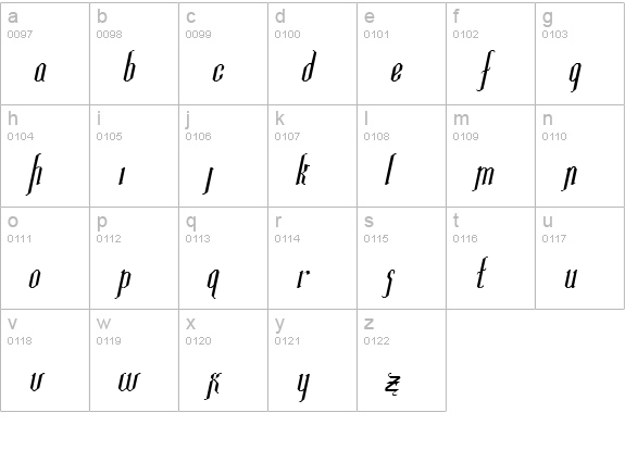IpswichExtended Italic lowercase a-z preview