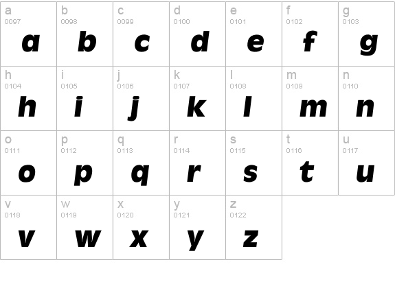 Iravenna ExtraBold lowercase a-z preview