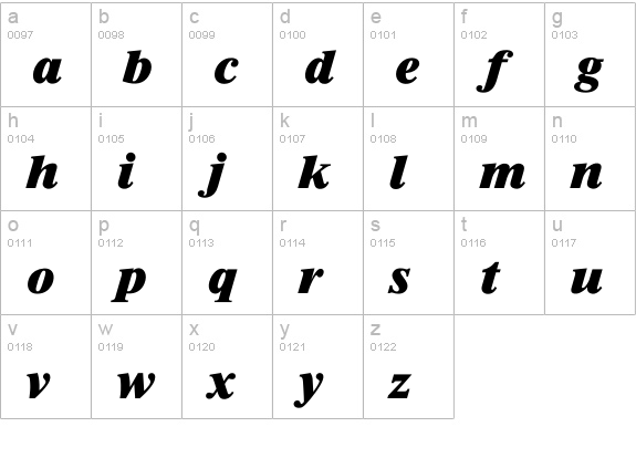 Iriccione ExtraBold lowercase a-z preview