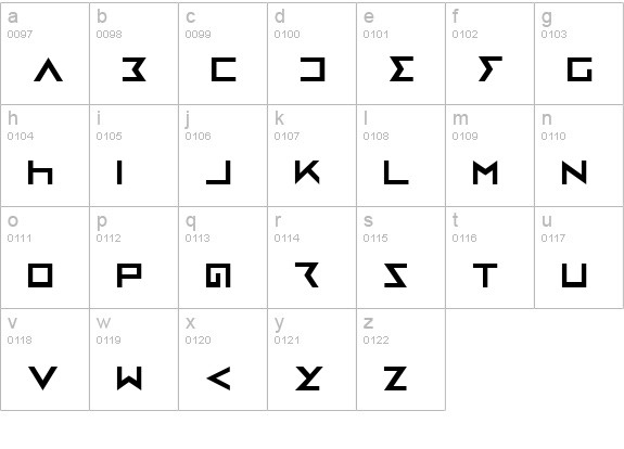 Iron Cobra lowercase a-z preview