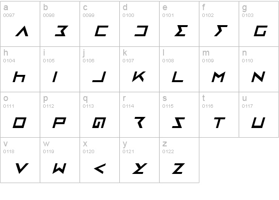 Iron Cobra Italic lowercase a-z preview