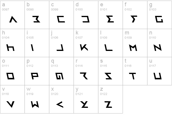 Iron Cobra Leftalic lowercase a-z preview