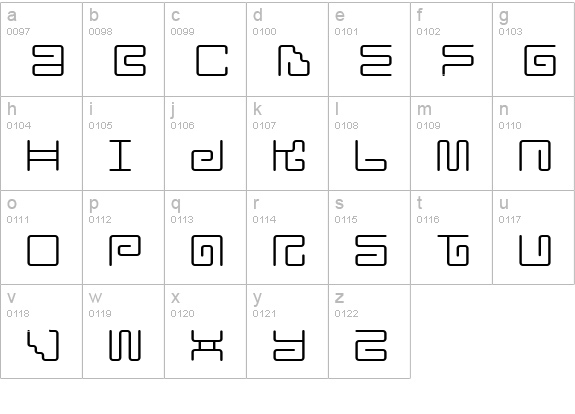 Iron Lounge lowercase a-z preview