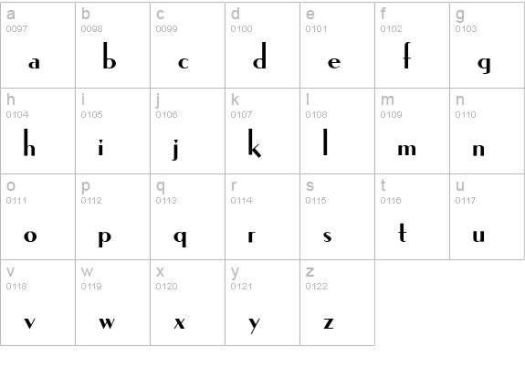 Ironick NF lowercase a-z preview
