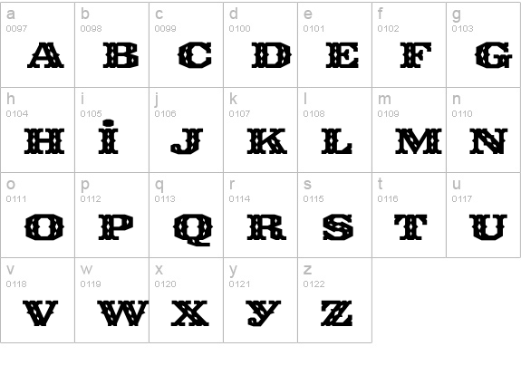 Ironmonger-Inlaid lowercase a-z preview
