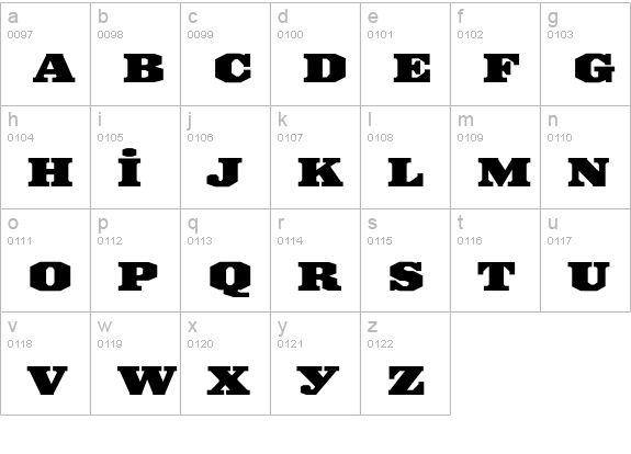 IronmongerBlack lowercase a-z preview