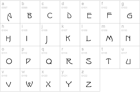 Isadora lowercase a-z preview