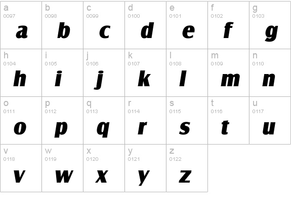 Isalzburg ExtraBold lowercase a-z preview