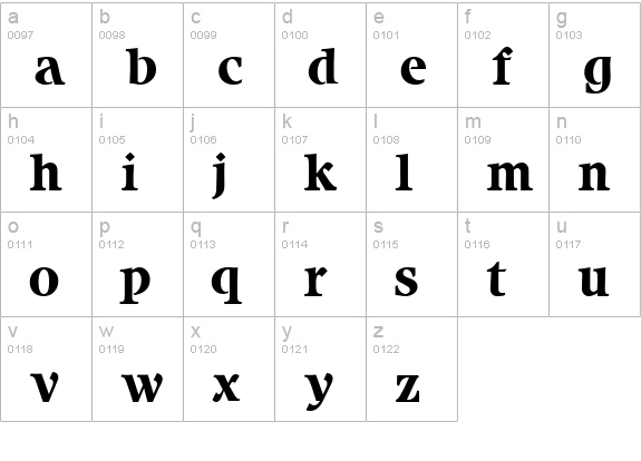 Isbell Bold lowercase a-z preview
