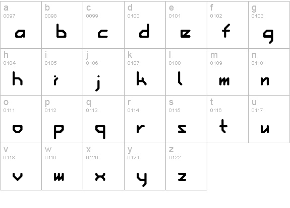 Ishi Regular E. lowercase a-z preview