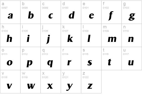 Isigvar Bold lowercase a-z preview