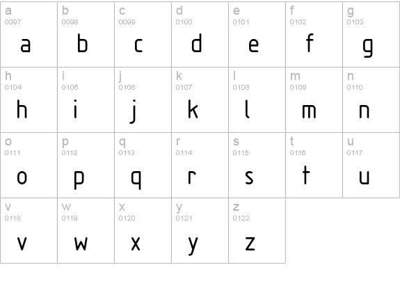 Isonorm3098 lowercase a-z preview