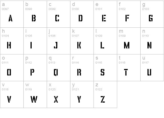 ITOMI VINCA STENCIL lowercase a-z preview