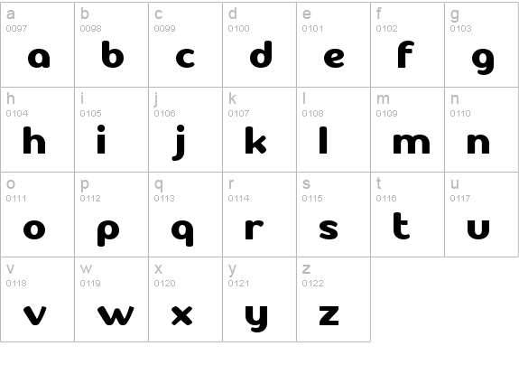 Itv font lowercase a-z preview