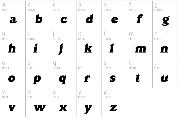 Iveracruz ExtraBold lowercase a-z preview