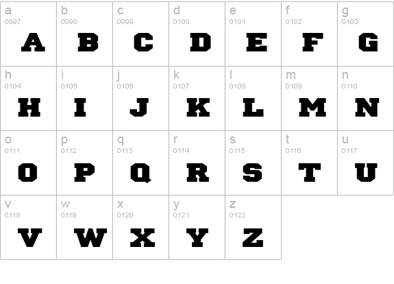 IvyLeagueExtendedSolid lowercase a-z preview