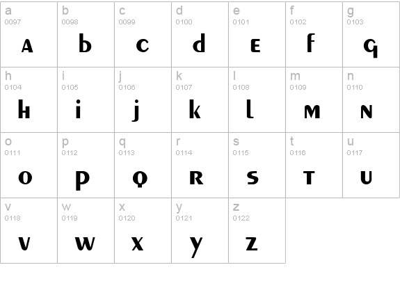 Jabot Display SSi lowercase a-z preview
