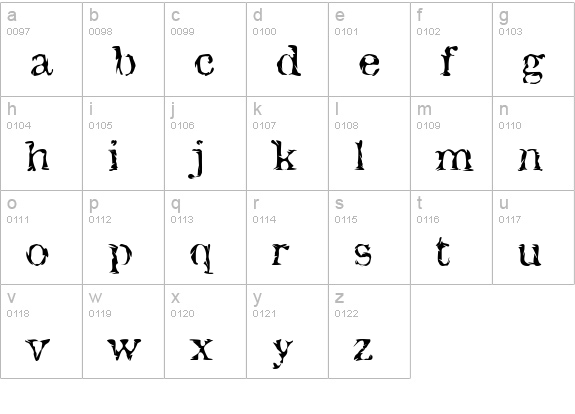 Jack the Hipper lowercase a-z preview