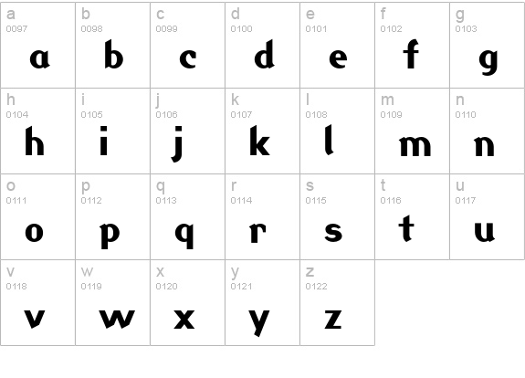 Jackdaw lowercase a-z preview