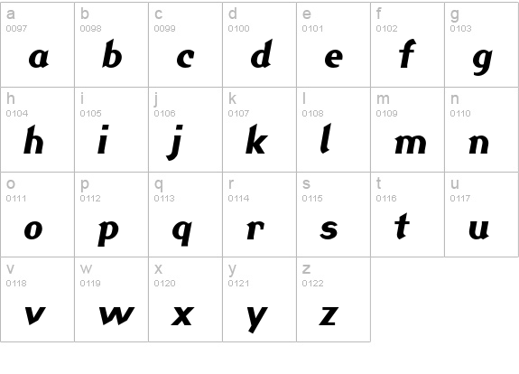 Jackdaw-Italic lowercase a-z preview