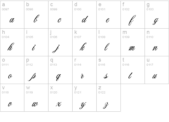 JackieO lowercase a-z preview