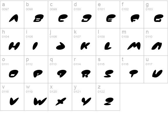 Jackson Italic lowercase a-z preview