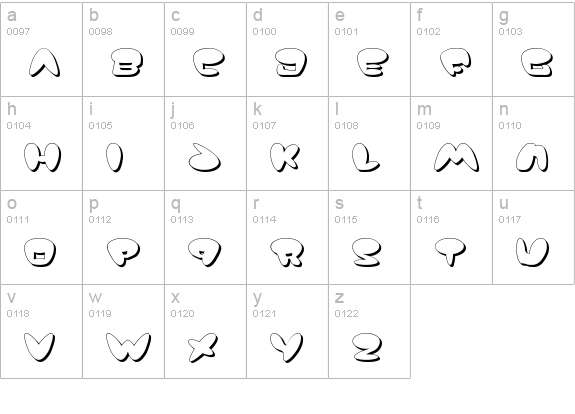 Jackson Shadow lowercase a-z preview