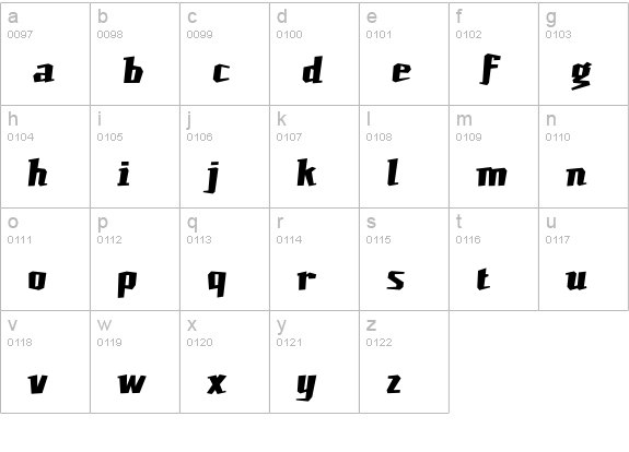 JacqueFat lowercase a-z preview