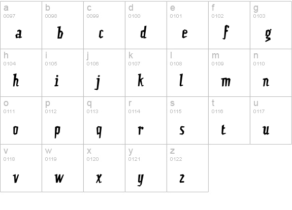 JacqueRegular lowercase a-z preview
