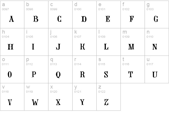 Jacques Regular lowercase a-z preview