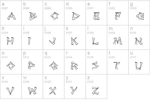 Jade Monkey BTN Outline lowercase a-z preview
