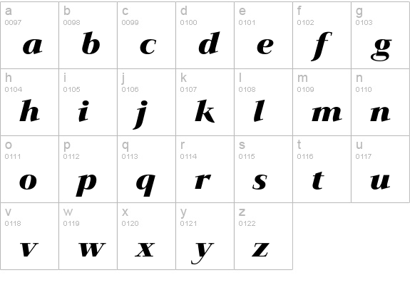 Jaeger-Antiqua Bold Italic lowercase a-z preview